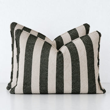 NAPOLI CUSHION BUNDLE X2  |  40X60  |  BLADE OLIVE + NATURAL STRIPE