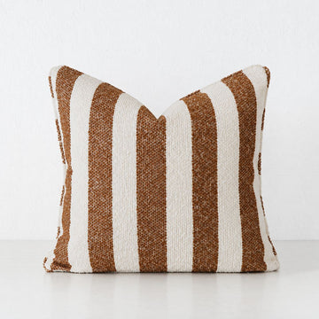NAPOLI CUSHION  |  BURNT CARAMEL + BONE STRIPE  |  40X60 | 50X50 | 60X60