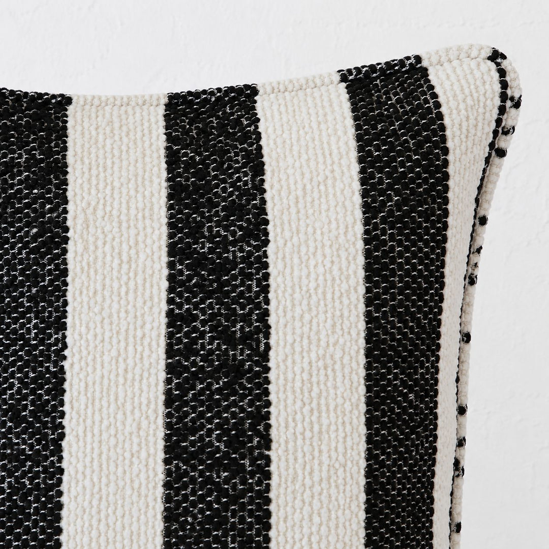 NAPOLI CUSHION  |  CARBON NOIR + BONE STRIPE  |  40X60 | 50X50 | 60X60
