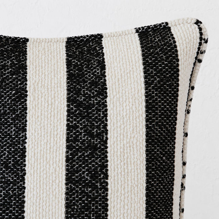 NAPOLI CUSHION  |  CARBON NOIR + BONE STRIPE  |  40X60 | 50X50 | 60X60