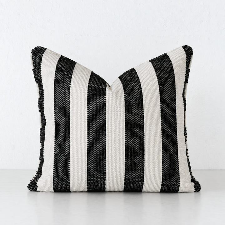 NAPOLI CUSHION  |  CARBON NOIR + BONE STRIPE  |  40X60 | 50X50 | 60X60