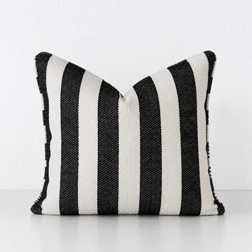 NAPOLI CUSHION  |  CARBON NOIR + BONE STRIPE  |  40X60 | 50X50 | 60X60