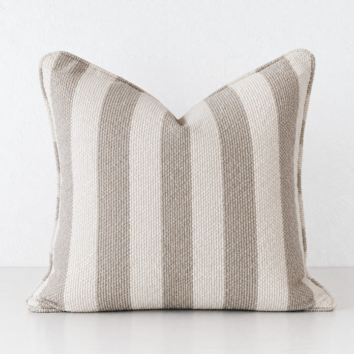 NAPOLI CUSHION  |  PEBBLE BEIGE + BONE STRIPE  |  40X60 | 50X50 | 60X60