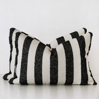 NAPOLI CUSHION BUNDLE X2  |  40X60  |  CARBON NOIR + BONE STRIPE