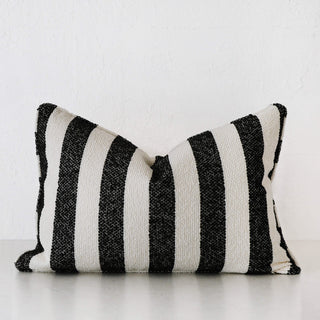 NAPOLI CUSHION  |  CARBON NOIR + BONE STRIPE  |  40X60 | 50X50 | 60X60
