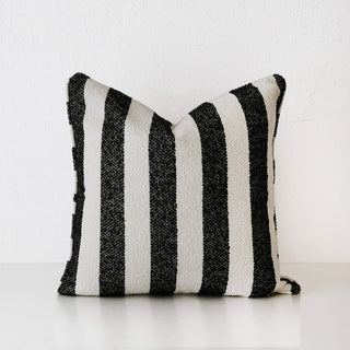 NAPOLI CUSHION  |  CARBON NOIR + BONE STRIPE  |  40X60 | 50X50 | 60X60