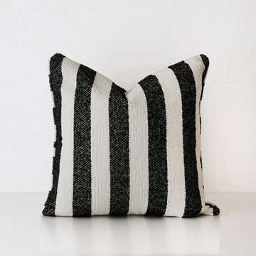 NAPOLI CUSHION  |  CARBON NOIR + BONE STRIPE  |  40X60 | 50X50 | 60X60