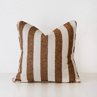 NAPOLI CUSHION  |  BURNT CARAMEL + BONE STRIPE  |  40X60 | 50X50 | 60X60
