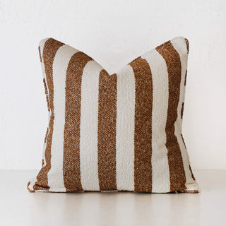 NAPOLI CUSHION  |  BURNT CARAMEL + BONE STRIPE  |  40X60 | 50X50 | 60X60