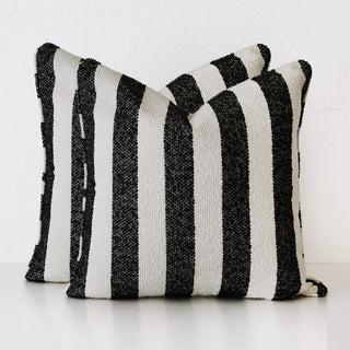 NAPOLI CUSHION BUNDLE X2  |  60X60  |  CARBON NOIR + BONE STRIPE