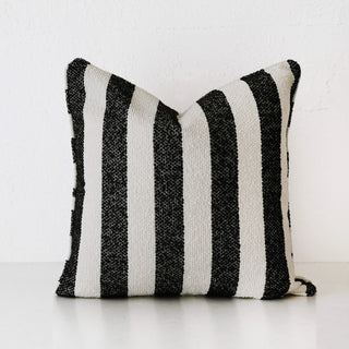 NAPOLI CUSHION  |  CARBON NOIR + BONE STRIPE  |  40X60 | 50X50 | 60X60