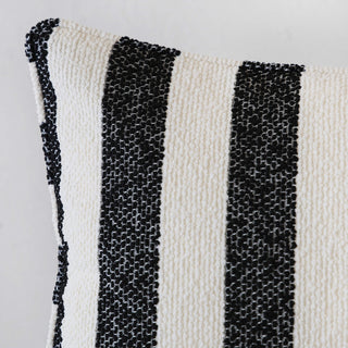 NAPOLI CUSHION | CARBON NOIR + BONE STRIPE