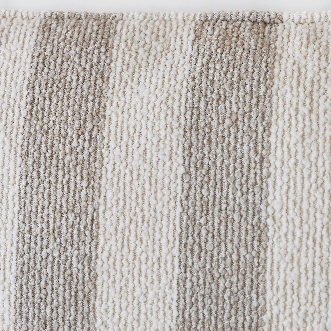 NAPOLI CUSHION | PEBBLE BEIGE + BONE STRIPE | CLOSEUP