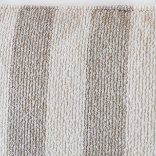 NAPOLI CUSHION | PEBBLE BEIGE + BONE STRIPE | CLOSEUP