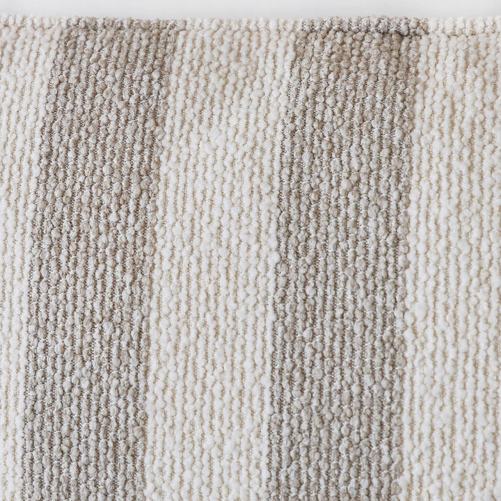 NAPOLI CUSHION | PEBBLE BEIGE + BONE STRIPE | CLOSEUP
