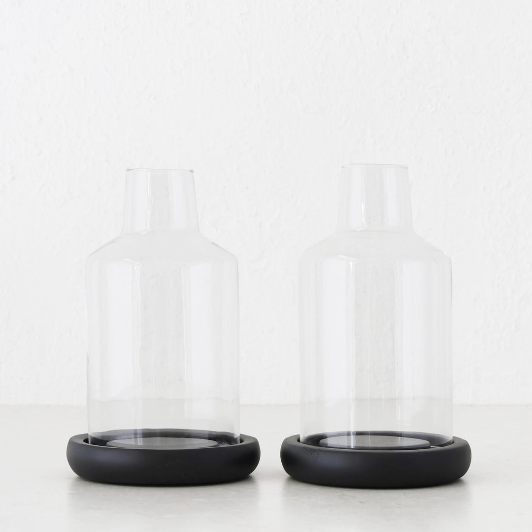 Narva Hurricane Vase Bundle X2 |  21cm  |  Glass Cloche
