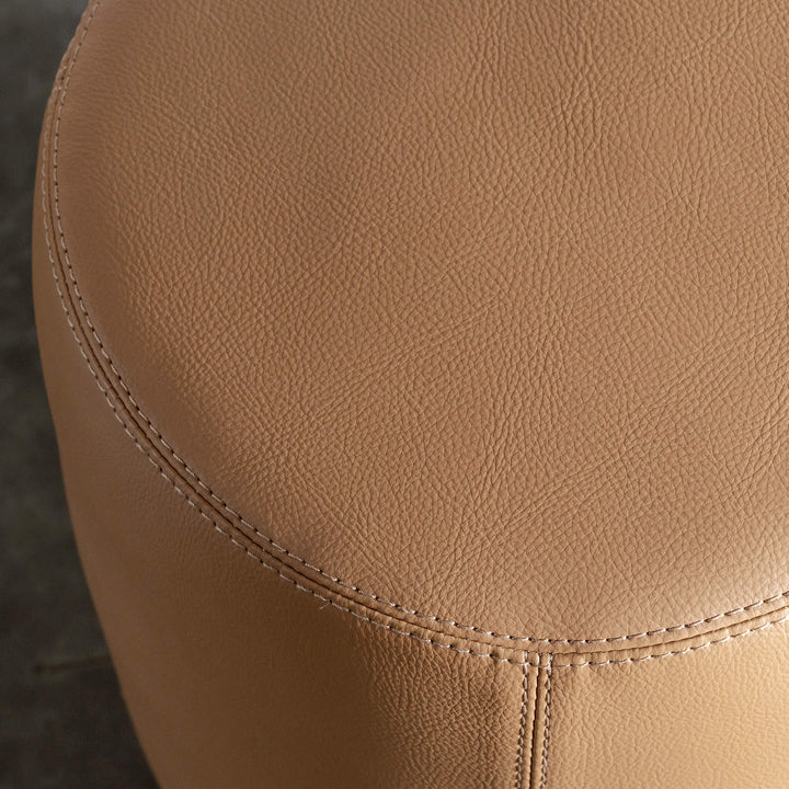 NEIMAN OTTOMAN  |  CANYON TAN VEGAN LEATHER