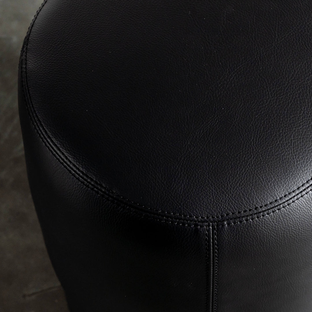 NEIMAN OTTOMAN  |  NOIR BLACK VEGAN LEATHER
