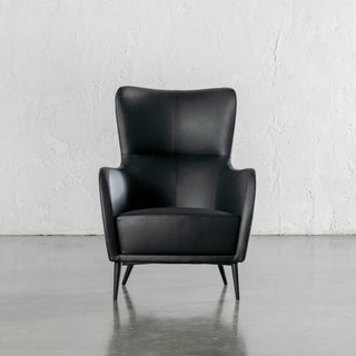 NEIMAN ARMCHAIR  |  NOIR BLACK VEGAN LEATHER