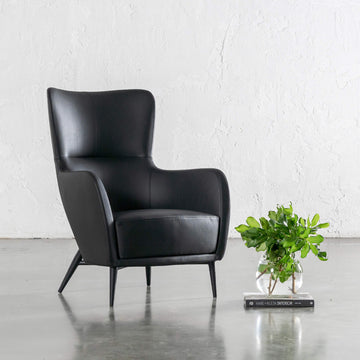 NEIMAN ARMCHAIR  |  NOIR BLACK VEGAN LEATHER