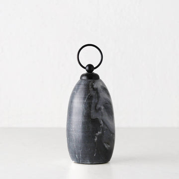 NESSA MARBLE DOOR STOP  | BLACK + GREY MARBLE
