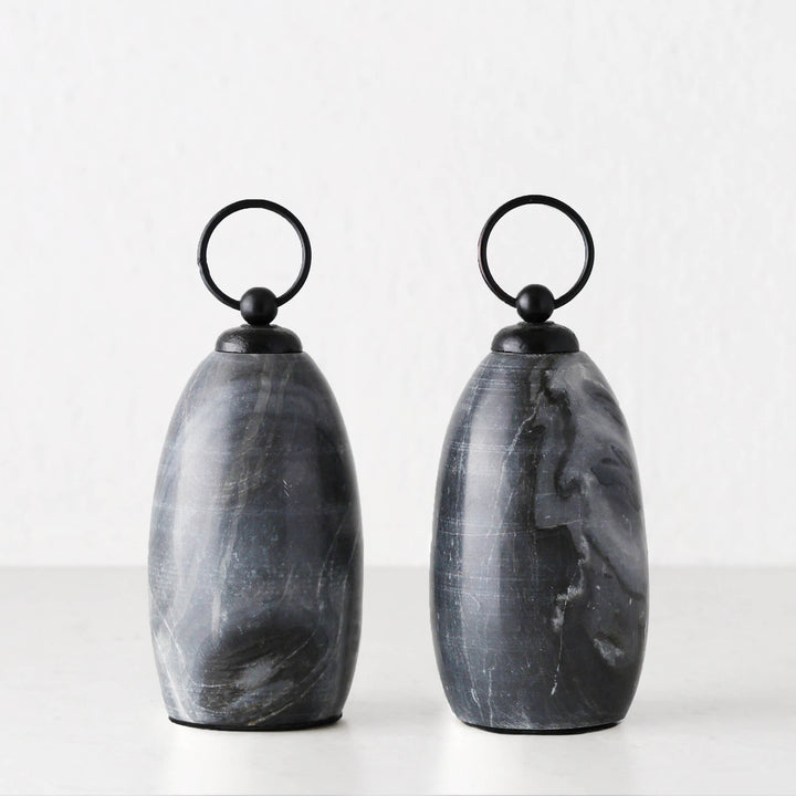 NESSA DOOR STOP  |  BUNDLE x 2  |  BLACK + GREY MARBLE