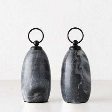 NESSA DOOR STOP  |  BUNDLE x 2  |  BLACK + GREY MARBLE
