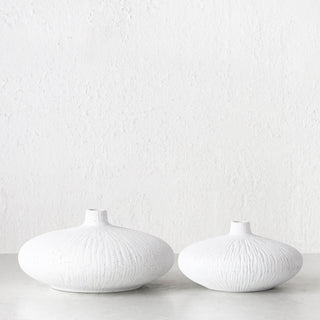NEVE CERAMIC VASE  |  LARGE + MEDIUM  |  NATURAL WHITE CERAMIC