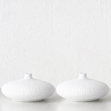 NEVE CERAMIC VASE BUNDLE X2  |  LARGE  |  NATURAL WHITE CERAMIC