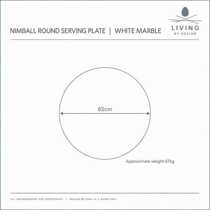 NIMBALL ROUND SERVING PLATE  |  65CM  |  WHITE MARBLE