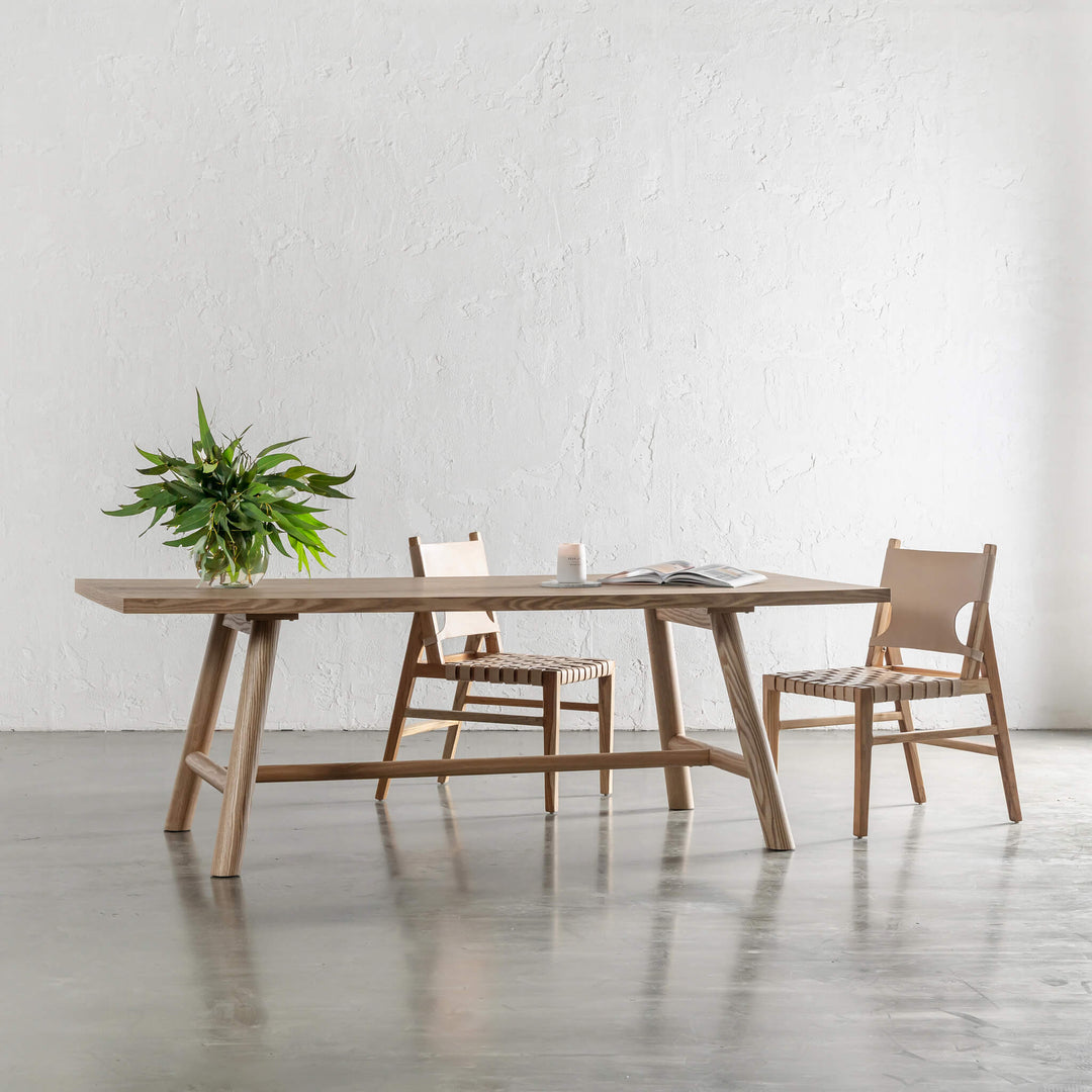 NOMA TRESTLE DINING TABLE  |  BIRCH ASH WOOD GRAIN  |  220CM