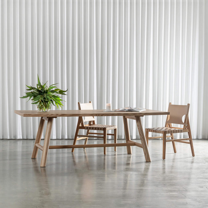 NOMA TRESTLE DINING TABLE  |  BIRCH ASH WOOD GRAIN  |  220CM