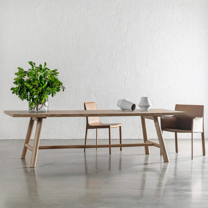 NOMA TRESTLE DINING TABLE  |  BIRCH ASH WOOD GRAIN  |  260CM