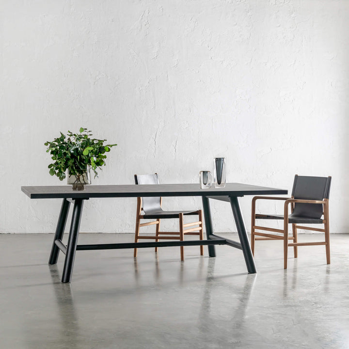 NOMA TRESTLE DINING TABLE  |  BLACK NOIR WOOD GRAIN  |  220CM