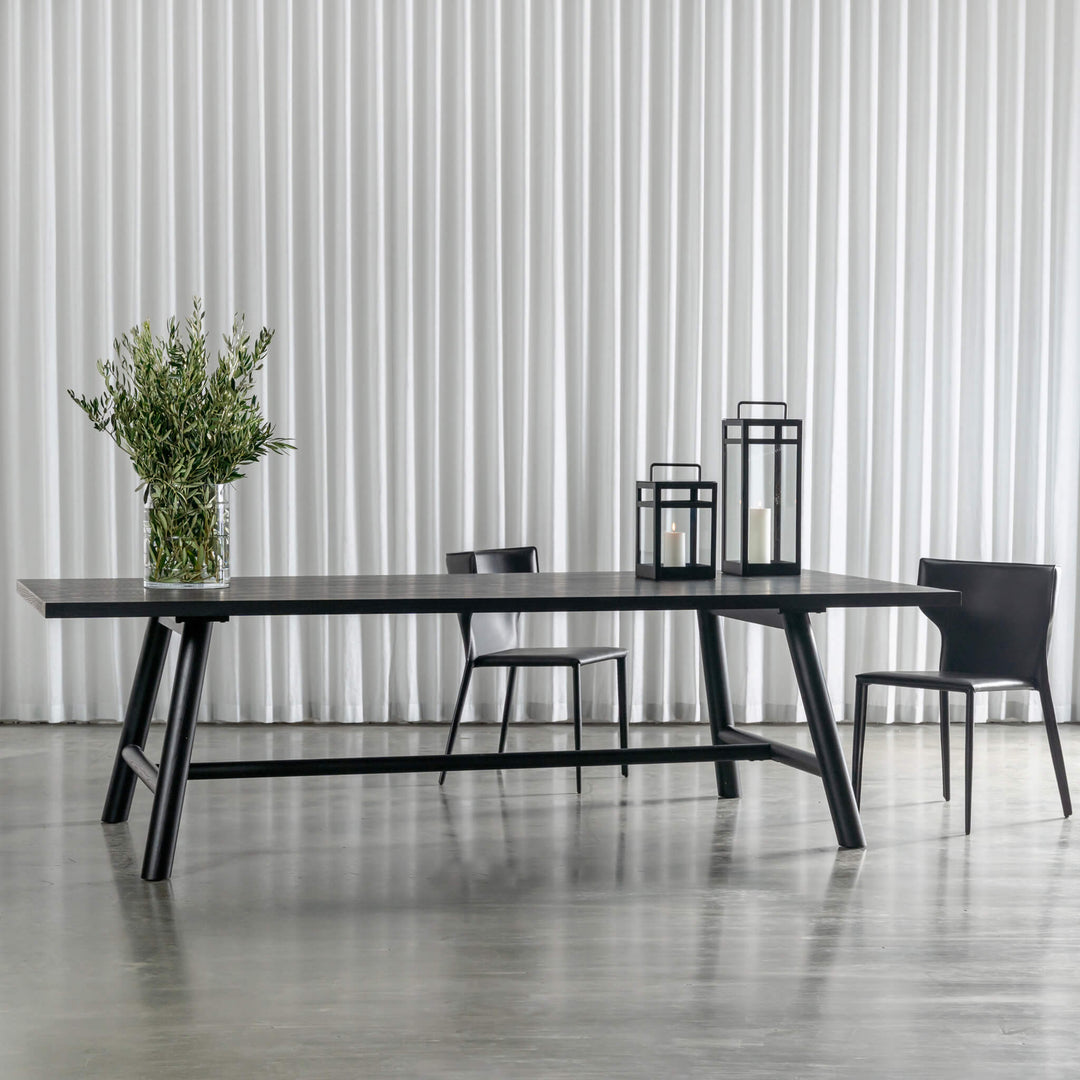 NOMA TRESTLE DINING TABLE  |  BLACK NOIR WOOD GRAIN  |  260CM