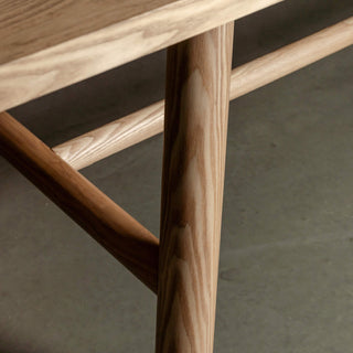 NOMA TRESTLE DINING TABLE  |  BIRCH ASH WOOD GRAIN CLOSE UP