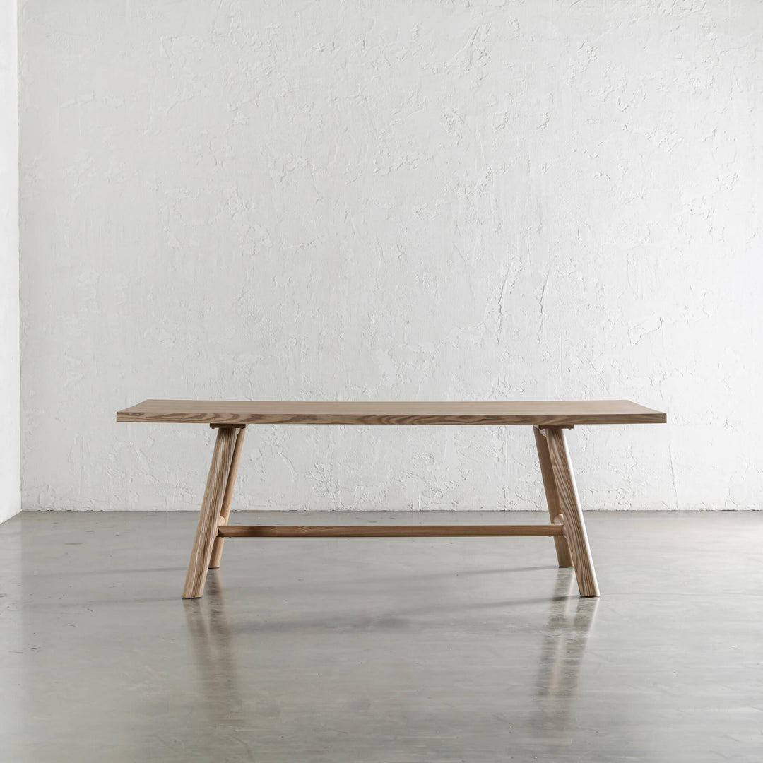 NOMA TRESTLE DINING TABLE  |  BIRCH ASH WOOD GRAIN UNSTYLED