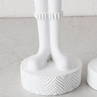 NUTCRACKER WITH TREE TABLE DECORATION  |  46CM  |  WHITE RESIN