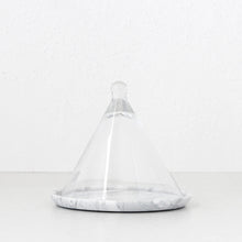 NUVOLO GLASS CONICAL DOME + DECANTER BUNDLE | ASH GREY MARBLE BASES