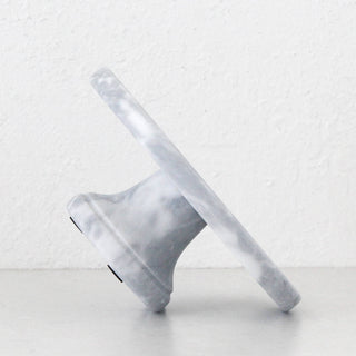 NUVOLO FOOTED STAND  | ASH GREY MARBLE | SIDE
