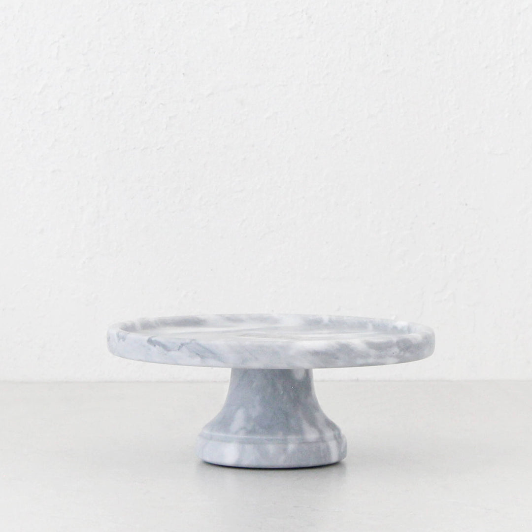 NUVOLO FOOTED STAND + FRUIT BOWL BUNDLE  |  ASH GREY MARBLE