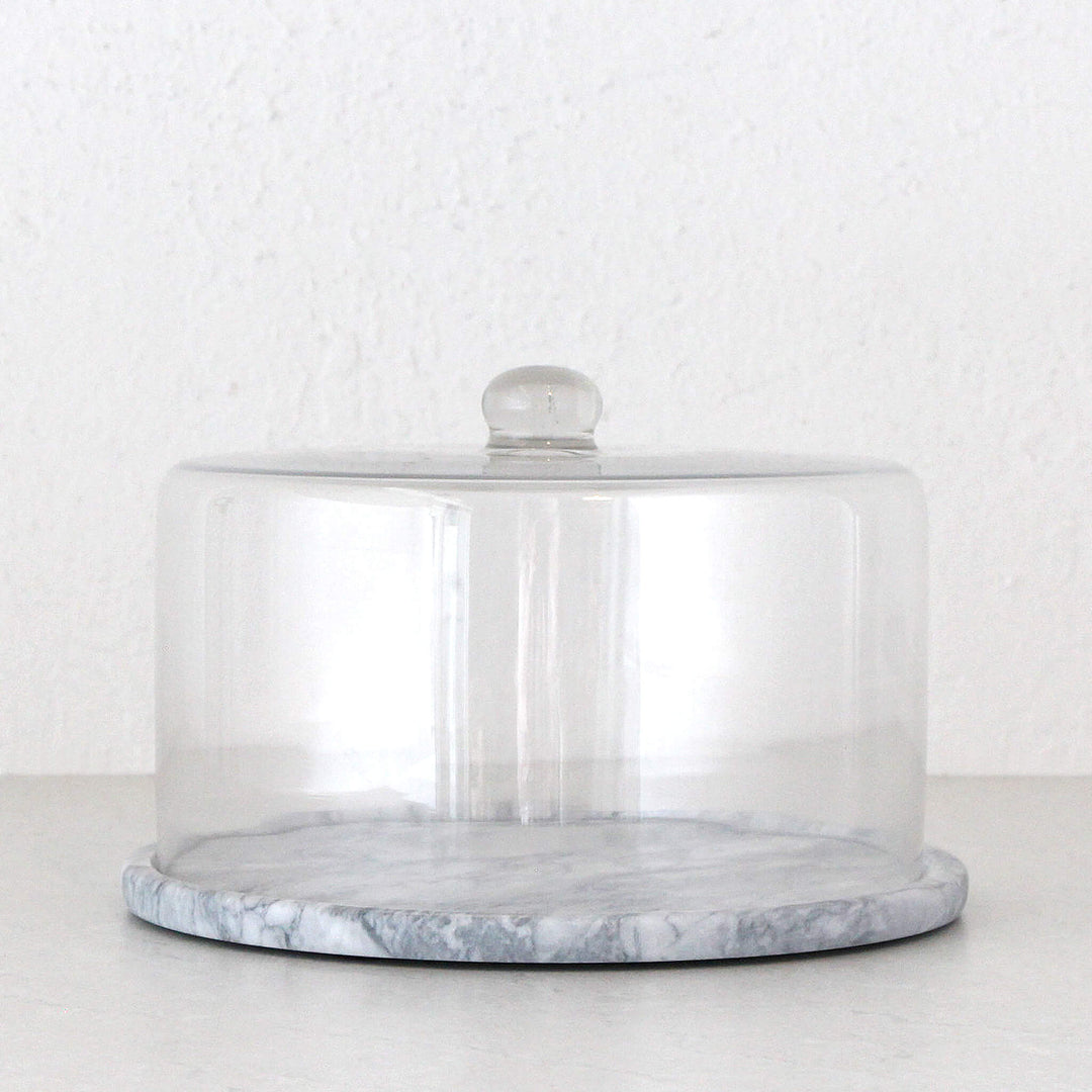 NUVOLO GLASS DOME | ASH GREY MARBLE BASE