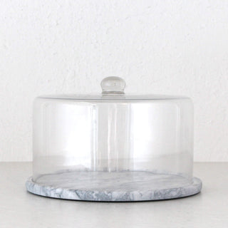 NUVOLO GLASS DOME | ASH GREY MARBLE BASE
