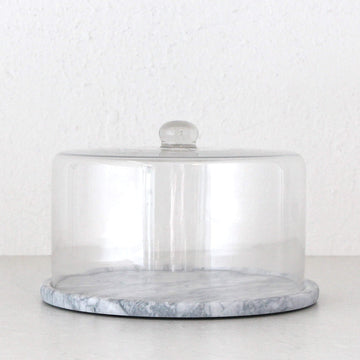 NUVOLO GLASS DOME | ASH GREY MARBLE BASE