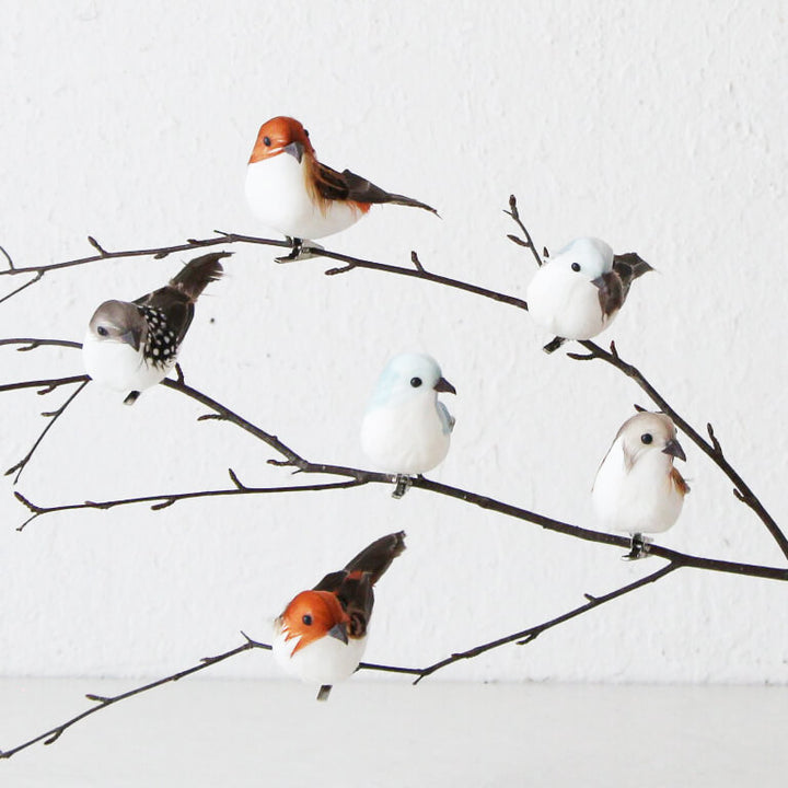 NATURAL BIRD CLIP DECORATION  |  SET OF 12