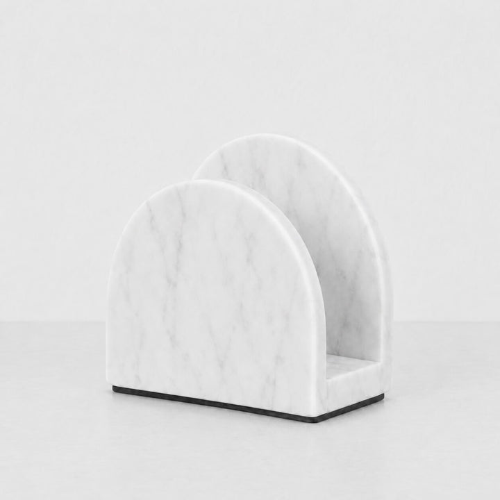 NEO ARCH NAPKIN HOLDER  |  WHITE MARBLE