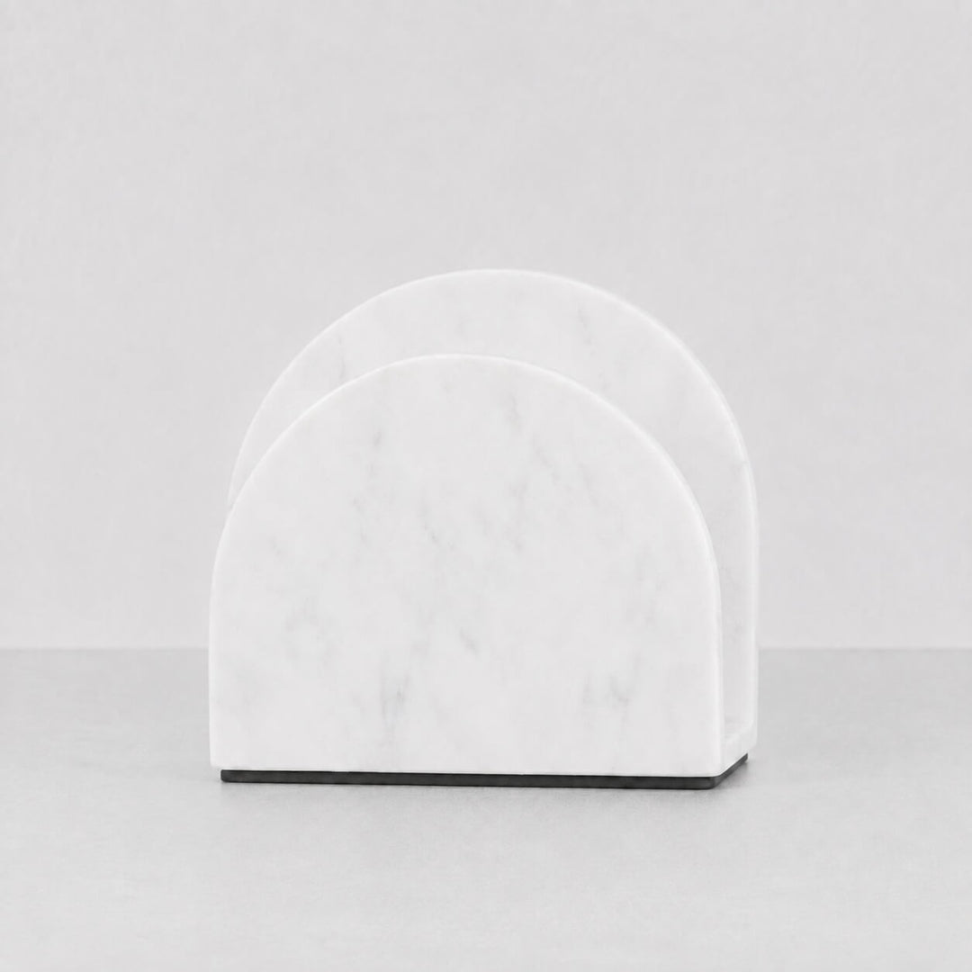 NEO ARCH NAPKIN HOLDER  |  WHITE MARBLE