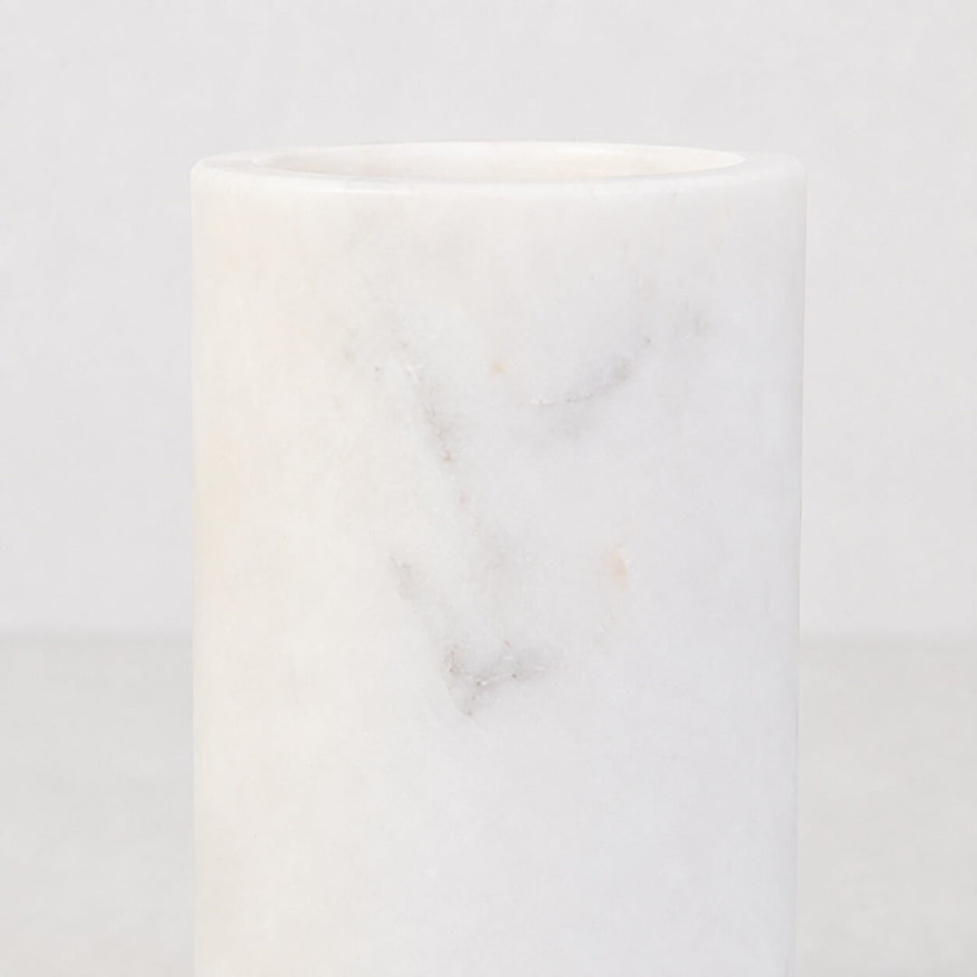 NEO CANDLE HOLDERS  |  SET OF 2  |  WHITE MARBLE