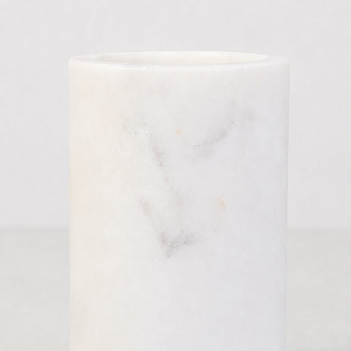 NEO CANDLE HOLDERS  |  SET OF 2  |  WHITE MARBLE