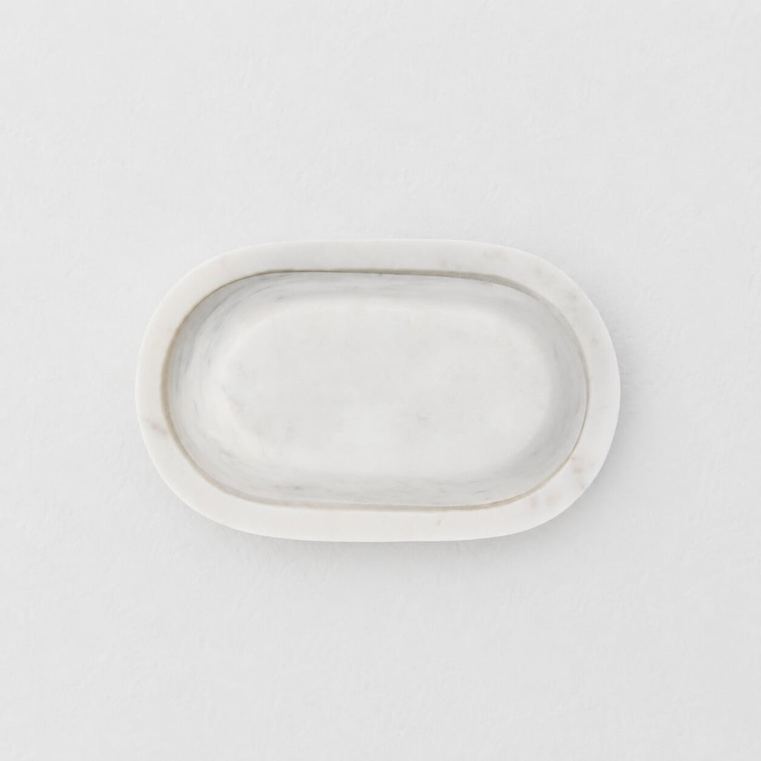 NEO RECTANGLE BUTTER DISH  |  WHITE MARBLE